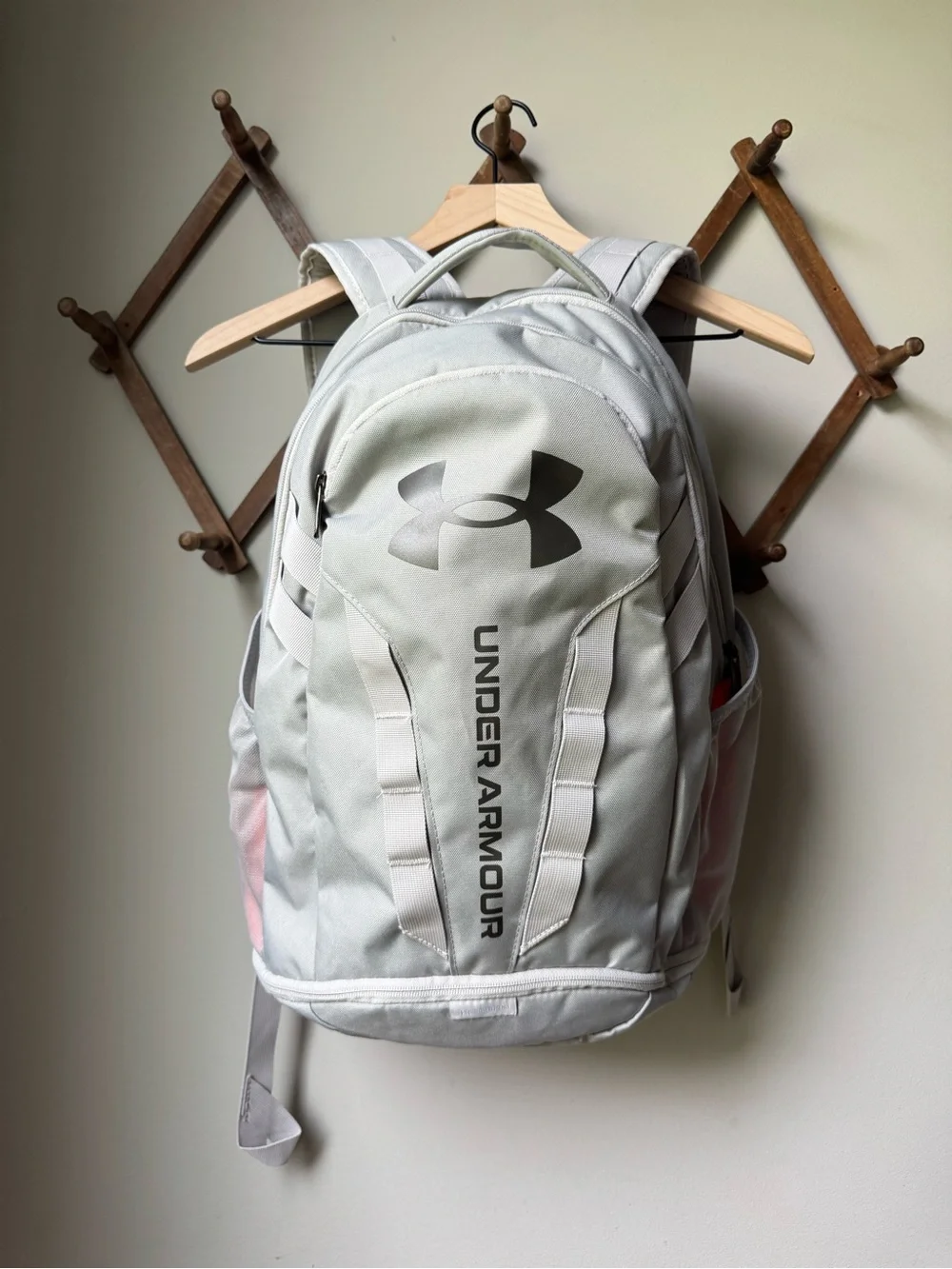 Under Armour Gray & Orange Hustle 5.0 Backpack